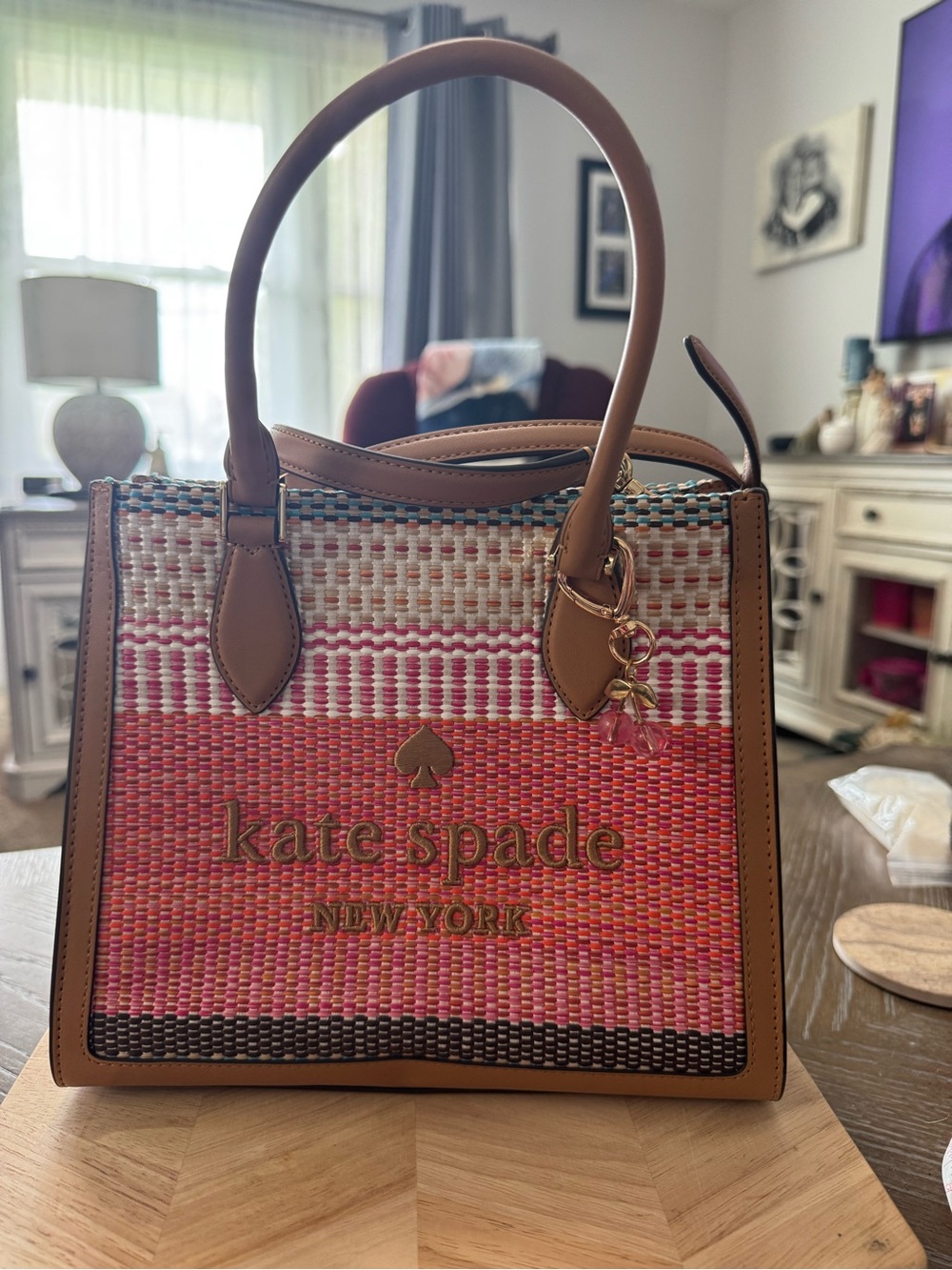 kate spade New York Pink Woven Satchel
